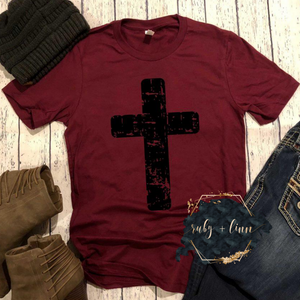 Distressed Cross - Black