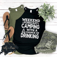 Load image into Gallery viewer, Weekend Forecast Camping with a Chance of Drinking - White
